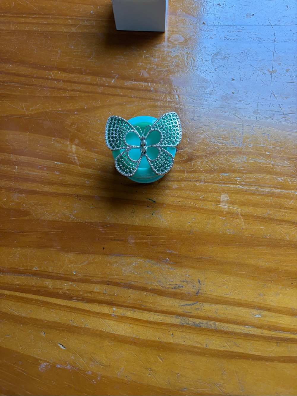 Bath & Body Works car air freshner. Teal Butterfly with Rhinestones